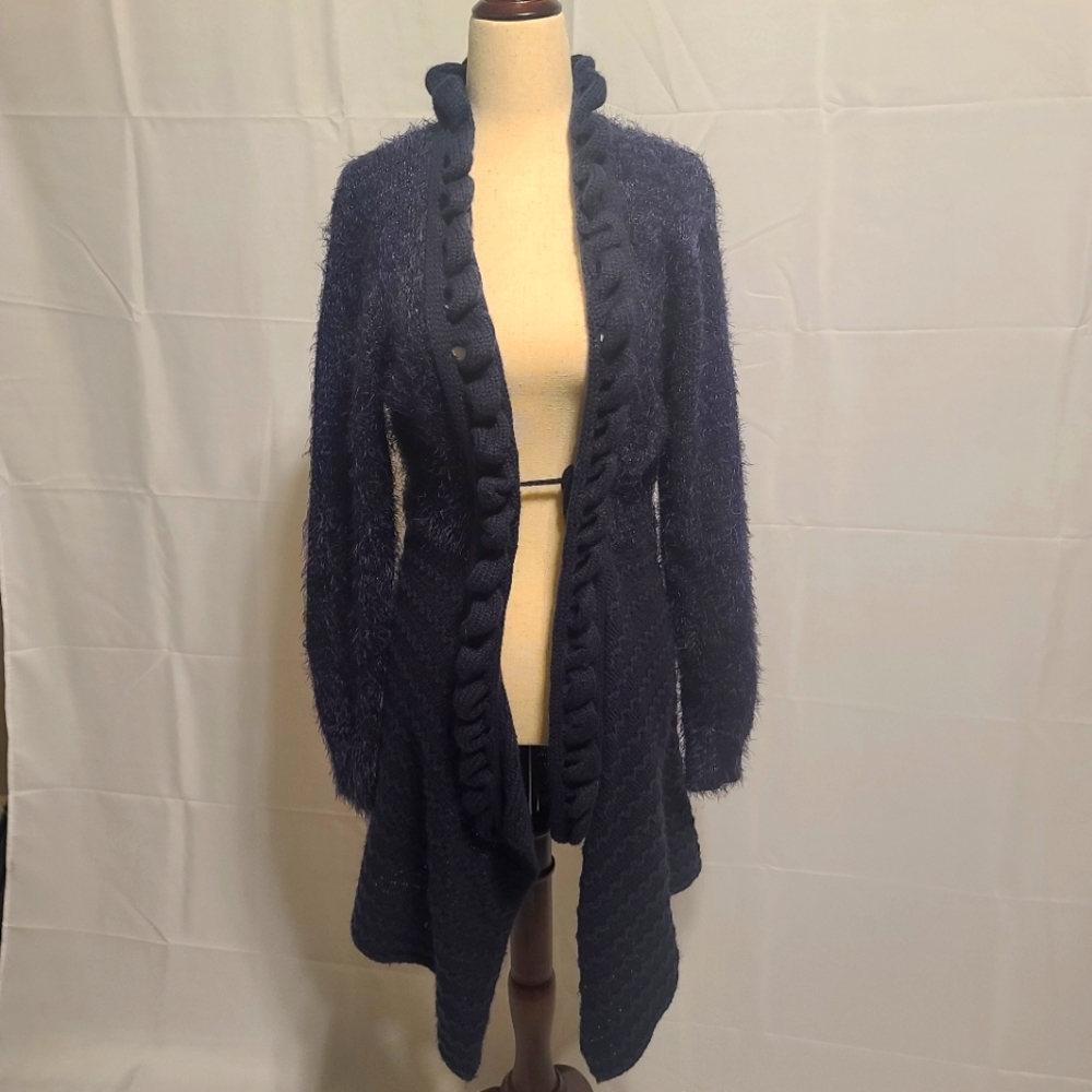 Ethyl long Blue tie sweater size small